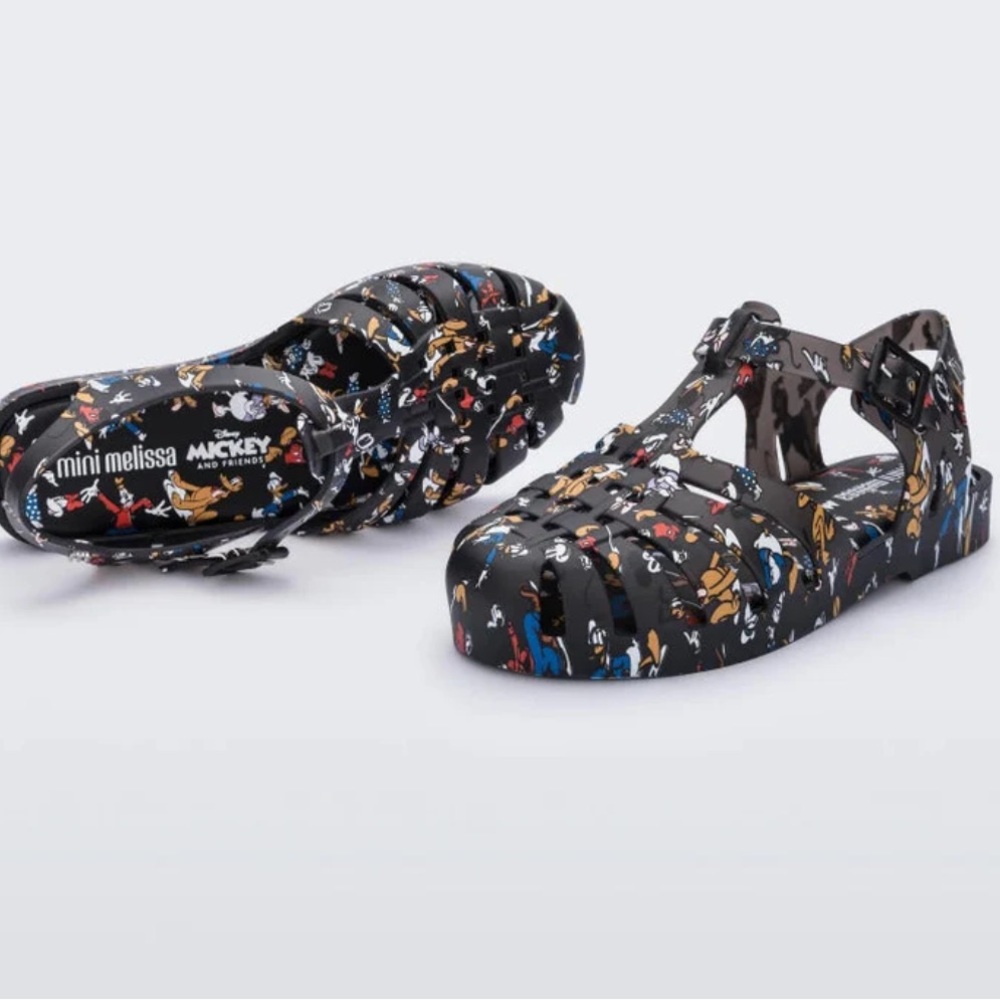 MINI MELISSA + Disney Possession Jelly Sandal Kids 5 Black Mickey Mouse Strappy